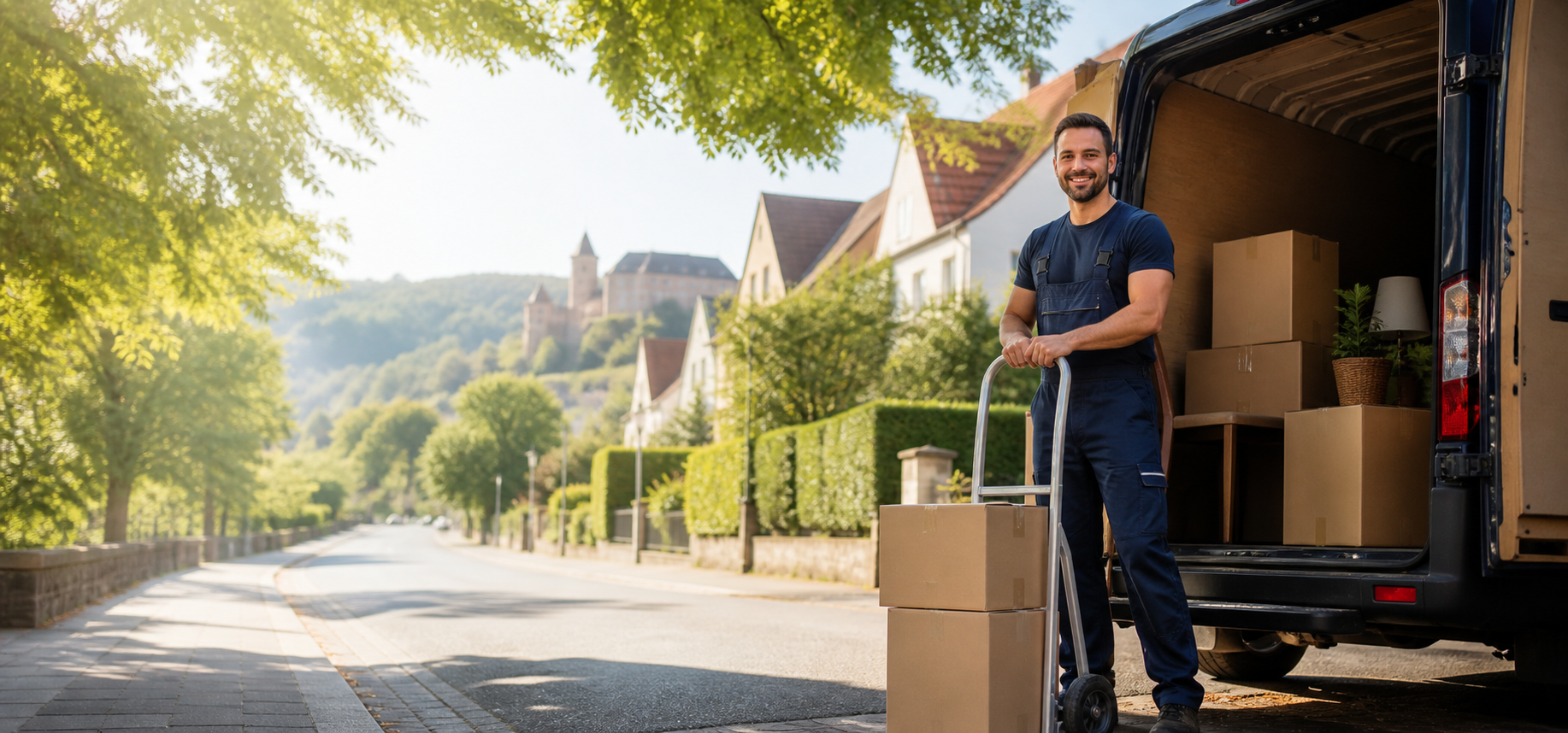Umzugsfahrzeug im regionalen Einsatz